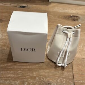 Dior White Drawstring Pouch